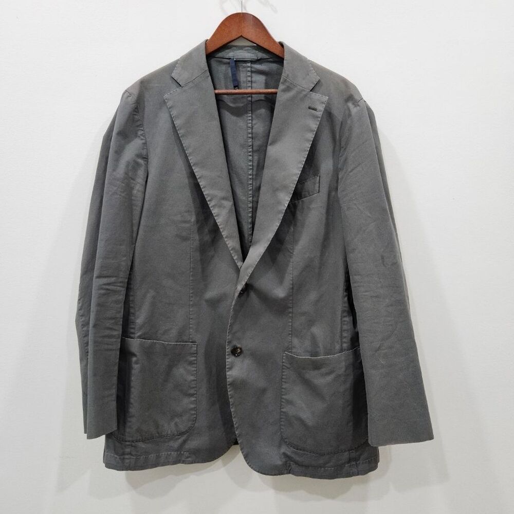 Suitsupply Havana Washed Gray Cotton Unstructured Sport Coat Blazer 46R US 56 EU